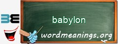 WordMeaning blackboard for babylon